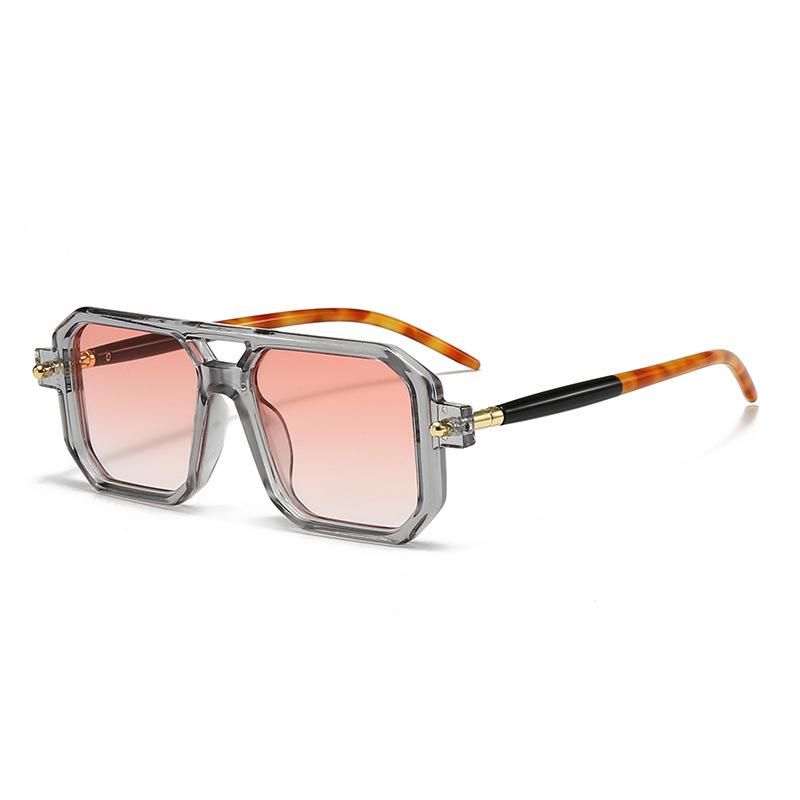 Sunglasses European and American Street Photography Square Large Frame Sunglasses Trendy Double Beam Retro Pose Sunglasses