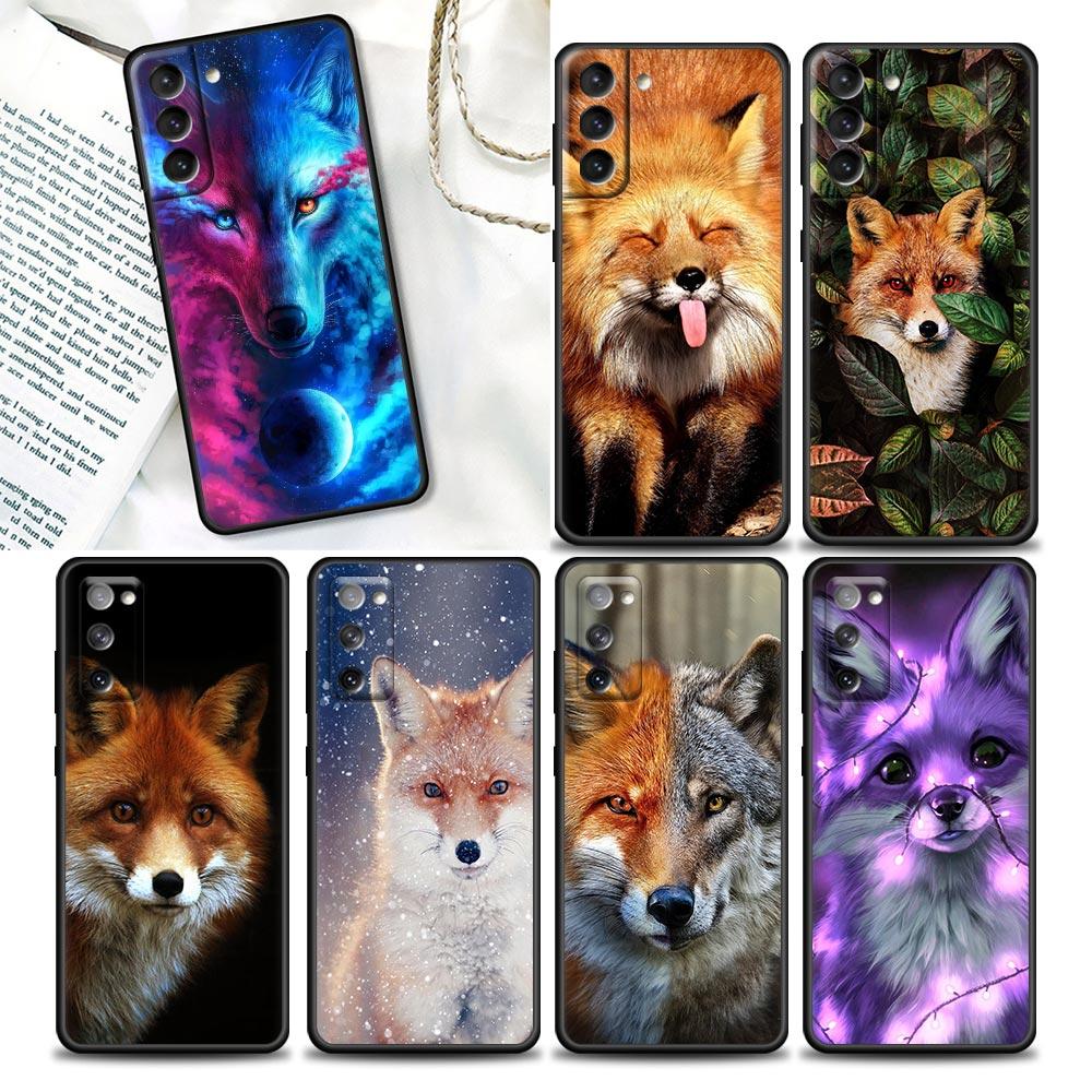 Roztomilý liščí zvířecí pouzdro na telefon pro Samsung Galaxy S24FE S23 5G S20 S21 FE S25 S22 Ultra S24 Plus Pouzdra Měkký TPU Silikonový kryt Lišky