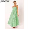 BITCED Spring/Summer Striped Strappy Backless Full-Skirted Fresh-Style Dress