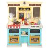 Cocina de Juguete con Agua Corriente, 85 Piezas de Accesorios, Grifo Eléctrico, Luces, Sonidos, para Niños de 3 a 6 Años, Plástico, Verde