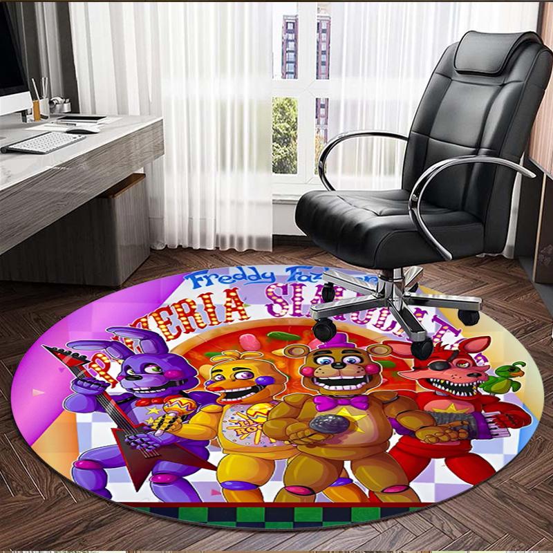 Five Nights At Freddy's Print Round Rug, Washable Floor Carpet, For Entryway Dorm Laundry Room Office Study, Home Decor Birthday Christmas Gift