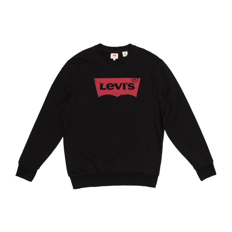 Levi`s Sweatshirts Men`s Black Crew Neck