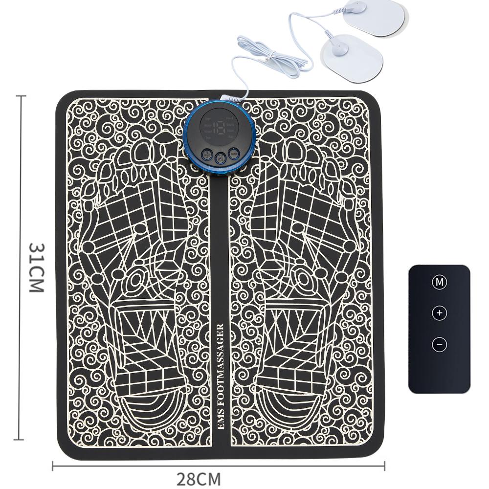 EMS Foot Massager Pad Portable Foldable Massage Mat Pulse Muscle Stimulation Improve Blood Circulation Relief Pain Relax Feet