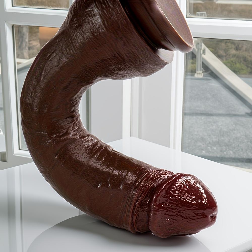 10.43" Dick Weich Realistisch Schwarz Dildo – Groß Lebensnah Penis Sexspielzeug, Flexibles Silikon mit Adern & Starker Saugfuß für G-Punkt & Anale Lust