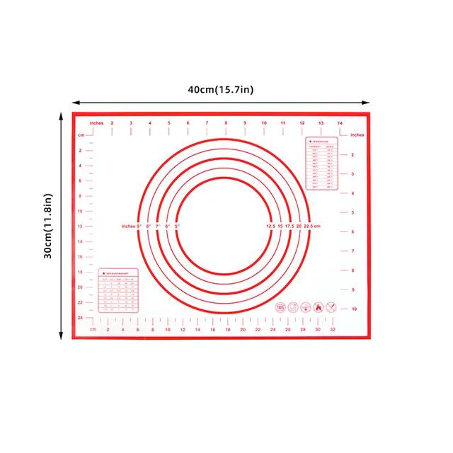 Neue Knetunterlage Silikon Backmatte Pizza Kuchen Teigbereiter Gebäck Küche Kochen Grill Gadgets Backformen Tischmatten Unterlage S