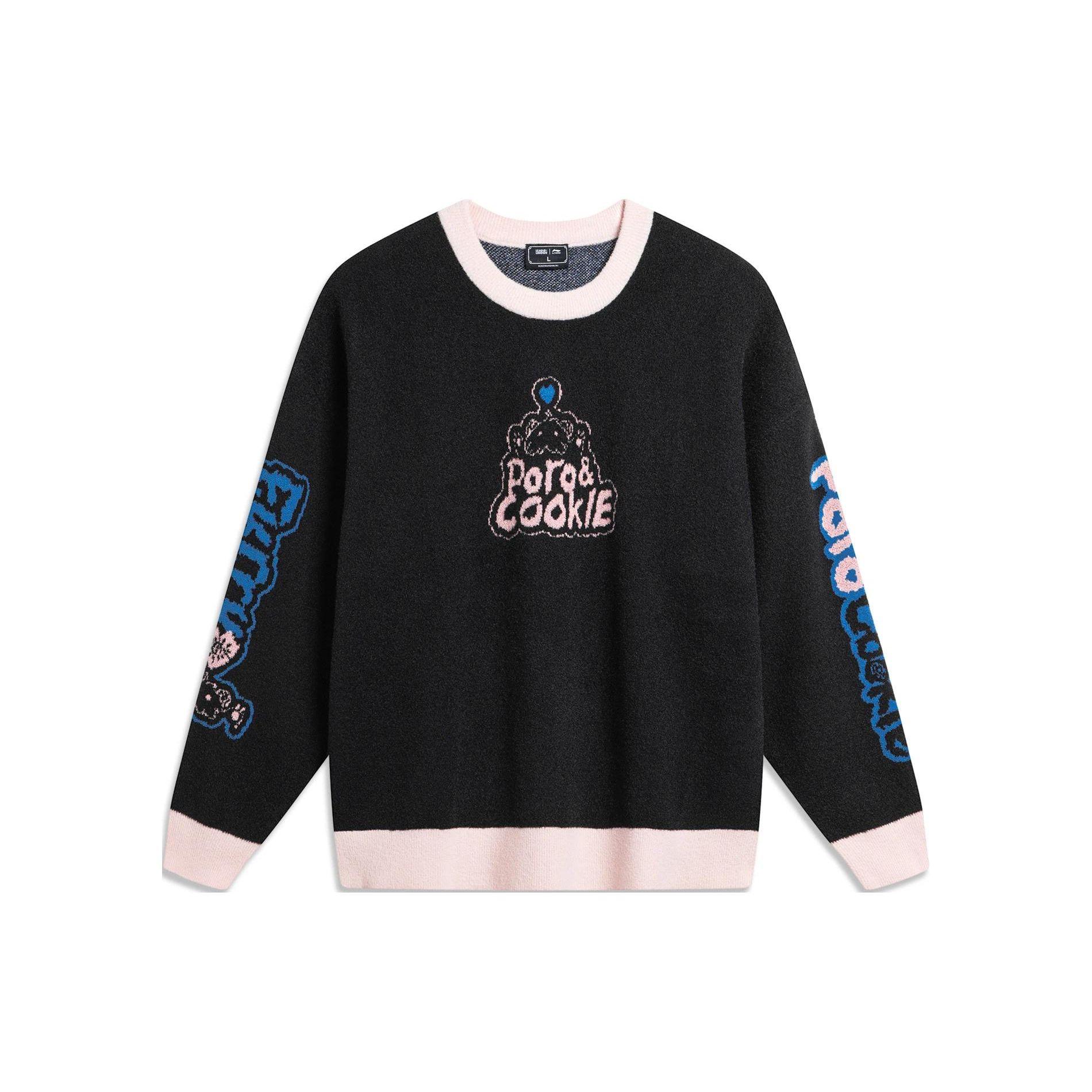 Li-Ning Unisex E-Sports Series Crew Neck Knit Sweater Black AMBT251-2 M