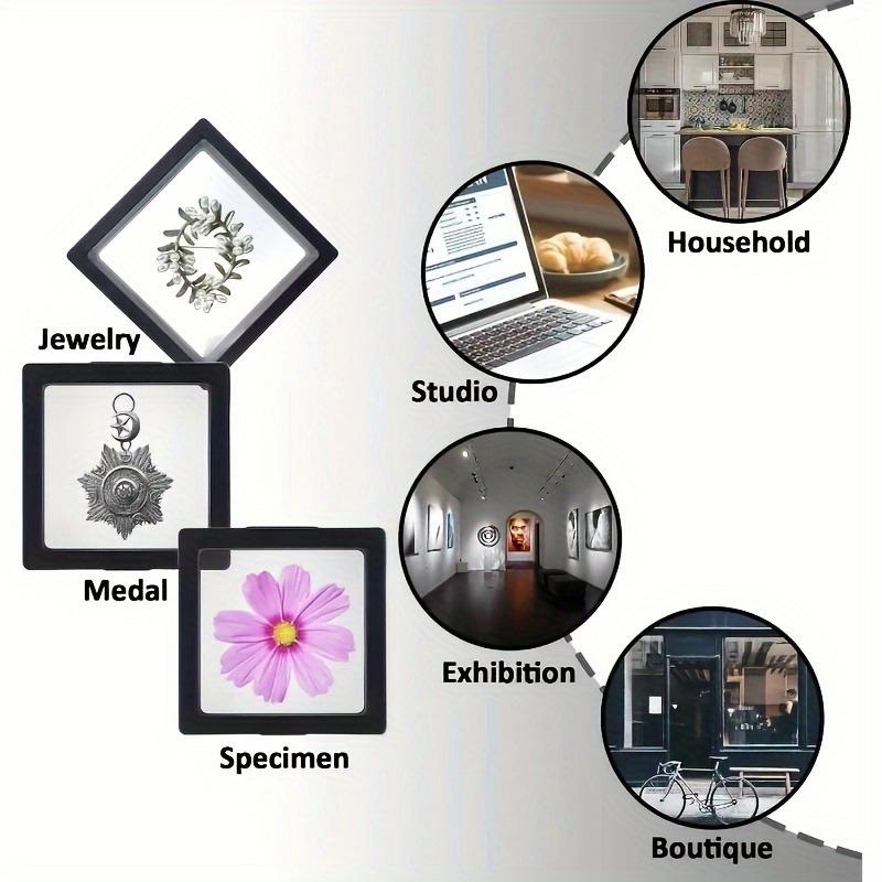 3D Floating Frame Jewelry Display Stand - Shadow Gift Box Ring Pendant Holder Jewellery Stone Presentation Case