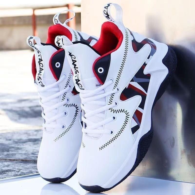 Basketball shoes spring and autumn trend fashion color matching leather casual shoes platform student outdoor sports shoes