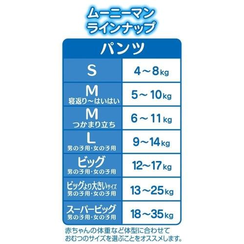 [Pants M Size While Standing~] Moonyman Air Fit Diapers (6~11kg) 58 Pieces
