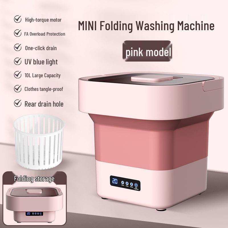 

Компактная складная стиральная машина: Стирка и отжим большой вместимости для маленьких помещений. Идеально для нижнего белья, носков, детской одежды, общежитий и дома.