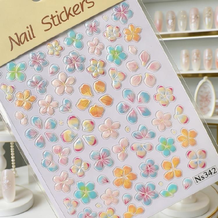 Stylish Shell Glow Flower Nail Stickers 5D Realistic Look High Quality Material Comfortable Wear All Day