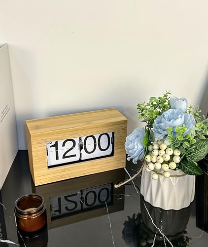 RIVINE Flip Clock, Retro Tabletop Design, Stylish Interior Clock, Perfect for School Entrance or Housewarming Gifts