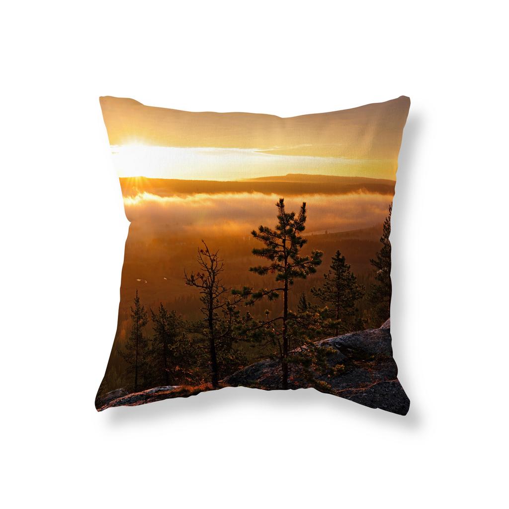 Winter Sunrise Sunset Snow Scene Throw Pillow Cover Sofa Decorative Pillow Cover Chair Cushion Cover Room Aesthetics Home Decor