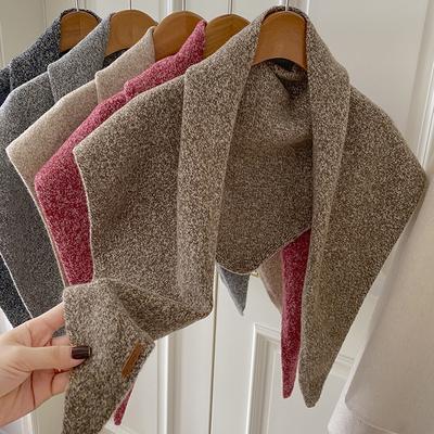 Korea Styles Wool Scarf Triangular Women Winter Warm Collar Headscarf Shawls Neckerchief Hijab Wraps