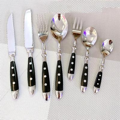 Steel Western Food Tableware Set Three Nails Knife, Fork and Spoon Practical Bakelite Black Handle Stainless Knife