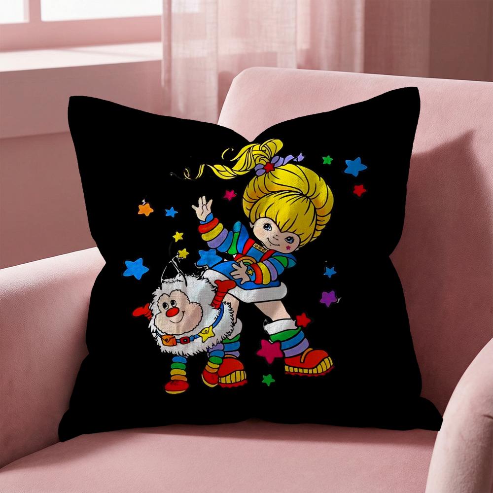 R-Rainbows Cute Brite Cushion Cover Multi-Scene Pillow Cover for Home & Car - Reversible, Soft & Durable for Daily Use