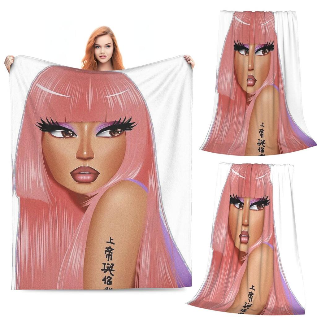 Nicki Minaj  Blankets Flannel Sofa Throw Blanket Warm for Couch Bedding Office Throws Bedspread Quilt