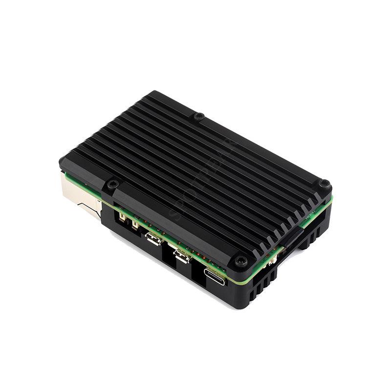 Pouzdro pro Raspberry Pi 5 z hliníkové slitiny pro odvod tepla s radiálním ventilátorem