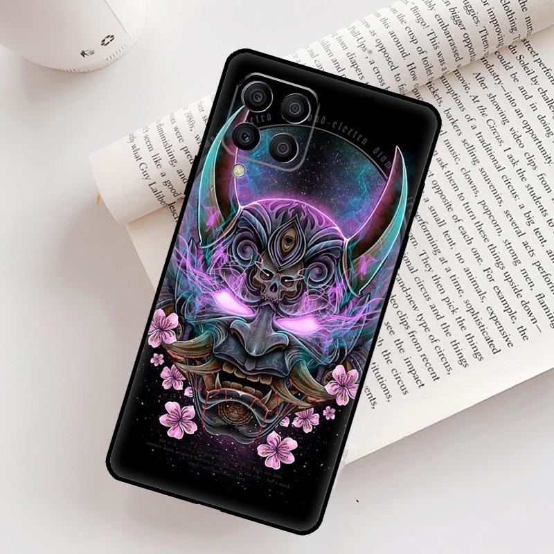 Oni Hannya Demon Mask Case For Samsung Galaxy M31 M11 M14 M34 M54 M12 M32 M52 M15 M13 M06 M16 M36 M56 M53 M35 M55