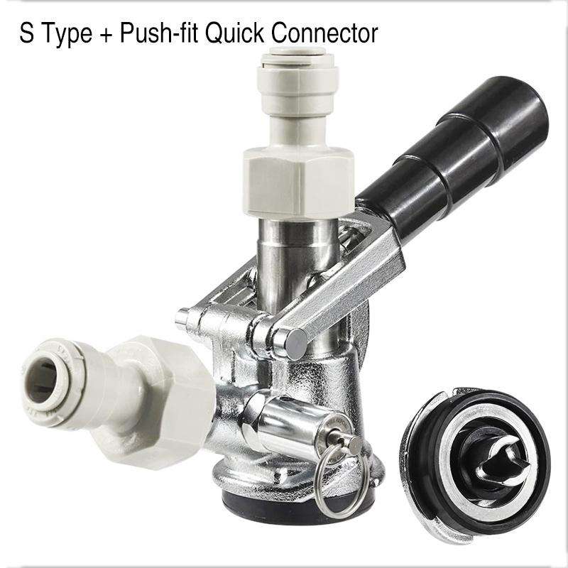 ELECQUEEN Professional Commercial Sankey Keg Couplers,"D" System/"S" System Brewing Keg Tap Coupler Beer Dispenser Bottling Head