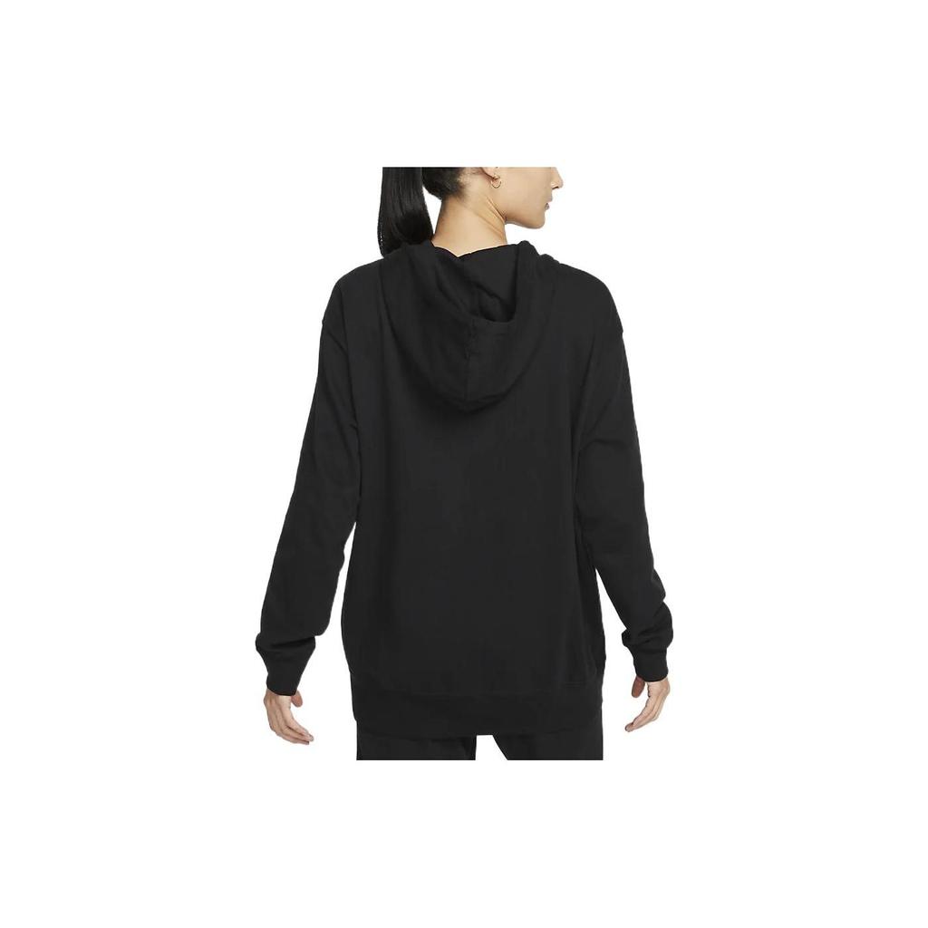 Nike Logo Print Solid Zip Hoodie Jacket Women Outerwear Black DM6416-010