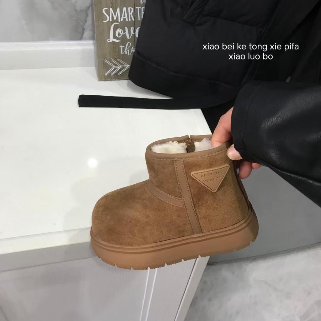 Baumwollgepolsterte Kinder-Schneestiefel 2025: Retro-Winterstil für Jungen und Mädchen