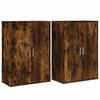 VidaXL Buffets 2 pcs chêne fumé 60x31x84 cm bois d'ingénierie, armoire de rangement, meuble d'entrée, meuble d'appoint, 3276571