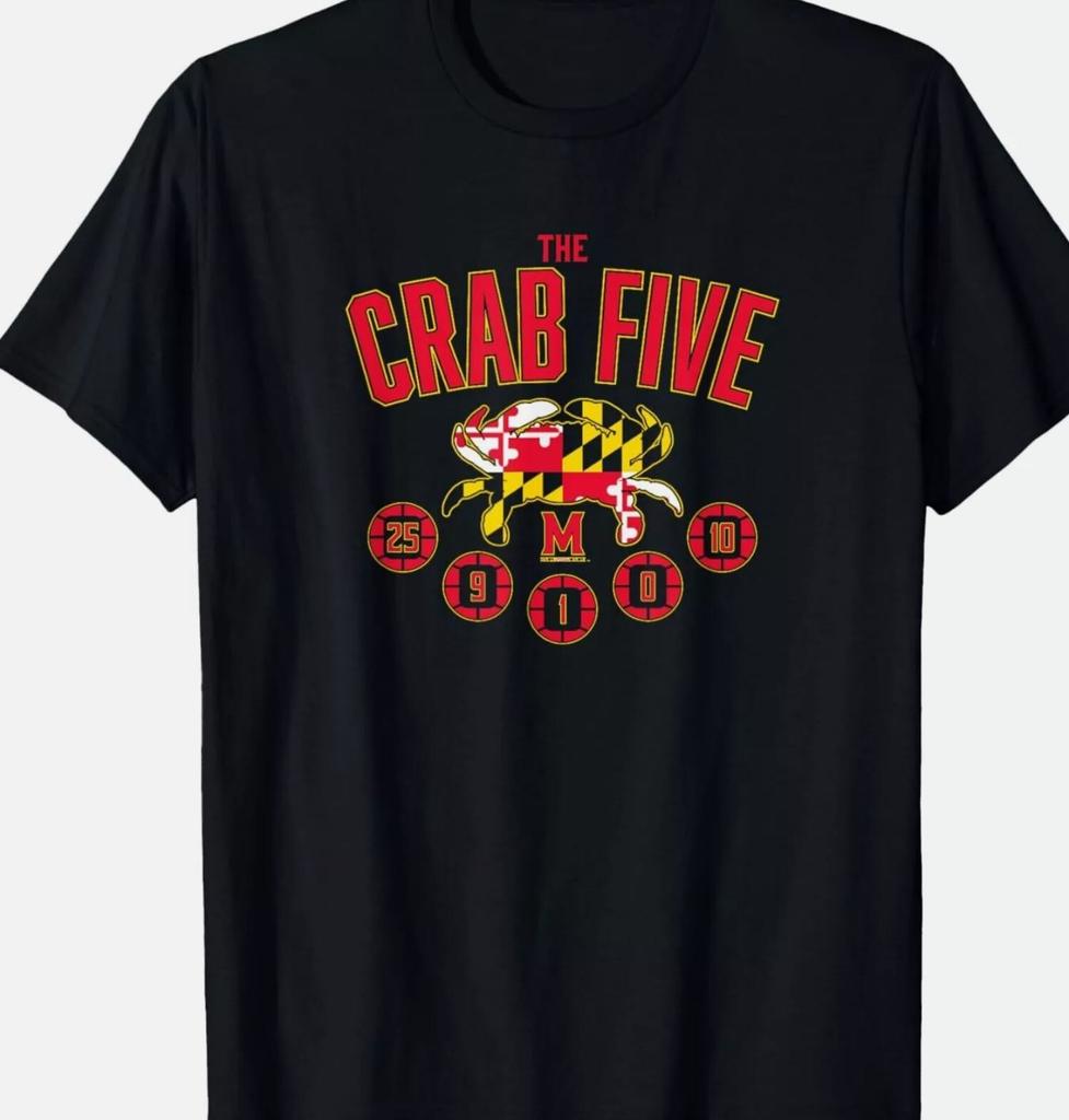 Crab Five Crab Flag - Maryland Basketball T-Shirt