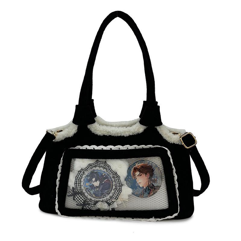 

Daily shoulder pain bag 2025 new cute girl handbag small bag foreign style underarm bag messenger bag чорний