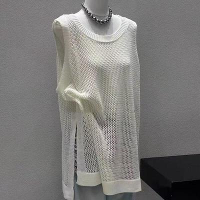 Colete Feminino de Tricô Vazado