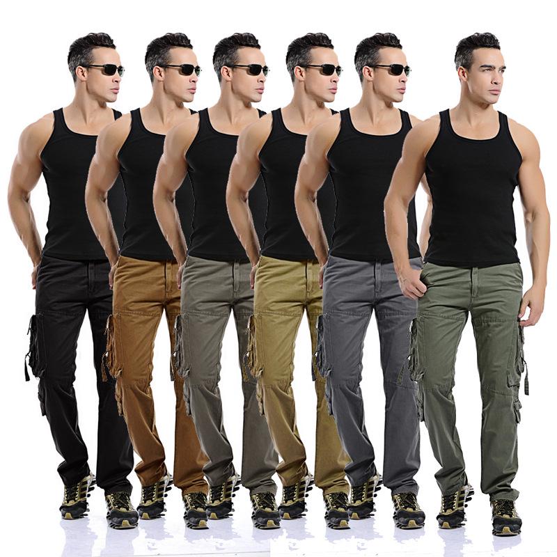European & American Style Men's Loose Multi-Pocket Overalls - Trendy Casual Large Size Pants