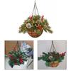 30*25*15cm Christmas Flower Basket Decorative Hanging Flower Arrangement Colorful Flower Arrangement Hassle-Free Maintenance