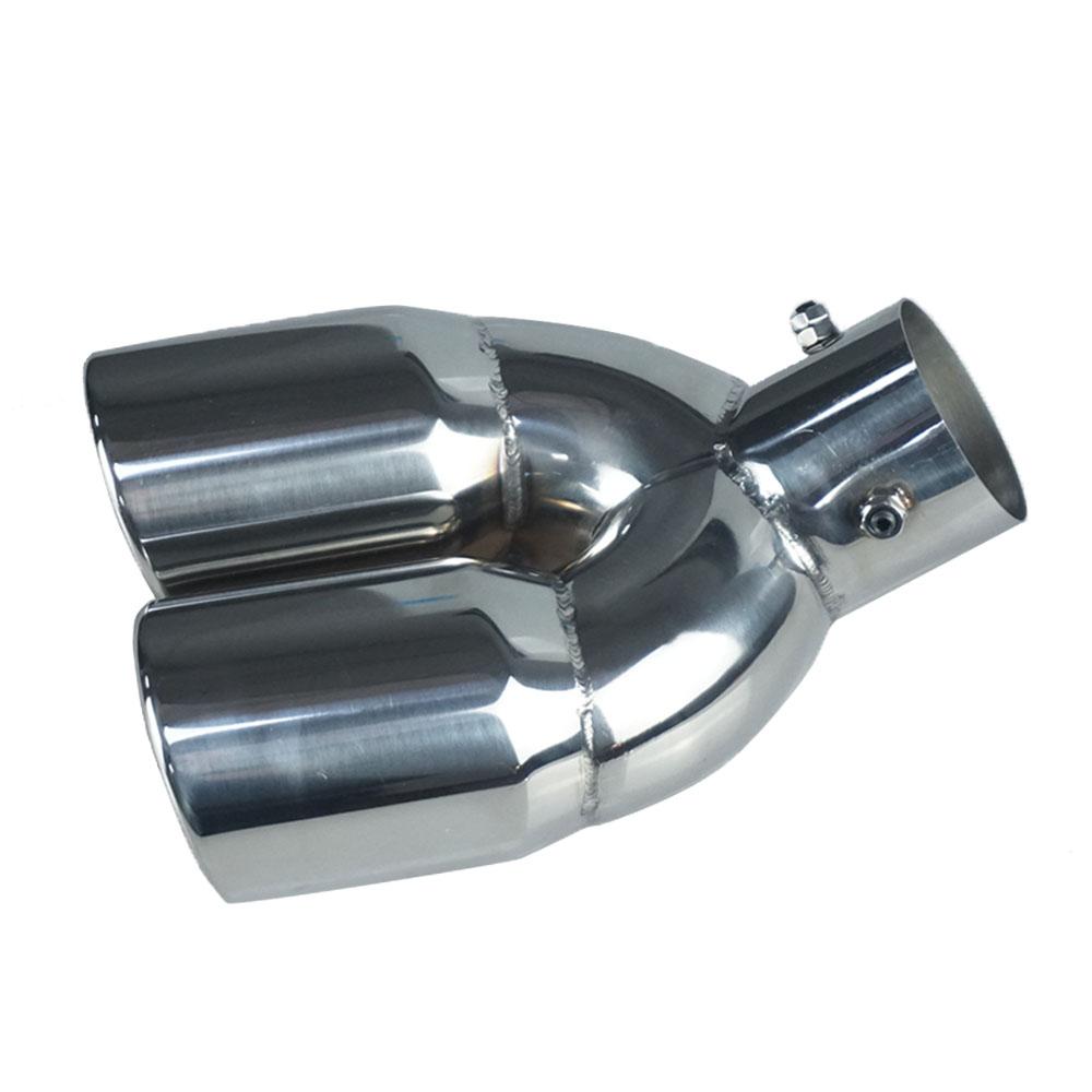 Creadgey 1PCS Car Bending Exhaust Tip Stainless Steel Universal Dual Muffler Rear Tail Pipe Nozzle Car Styling Accessories
