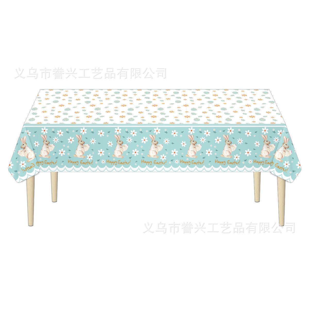 

Easter Theme Party Tablecloth Rabbit Egg Disposable Pe Tablecloth Holiday Decoration Arrangement Waterproof And Oil-Proof Easter bunny tablecloth 137 * 274cm