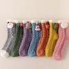 Middle Tube Coral Fleece Cartoon Elk Winter Hosiery Christmas Hosiery Women Sleep Socks Ankle Socks