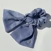 Cameo Satin Ruffle Scrunchie [Blue]