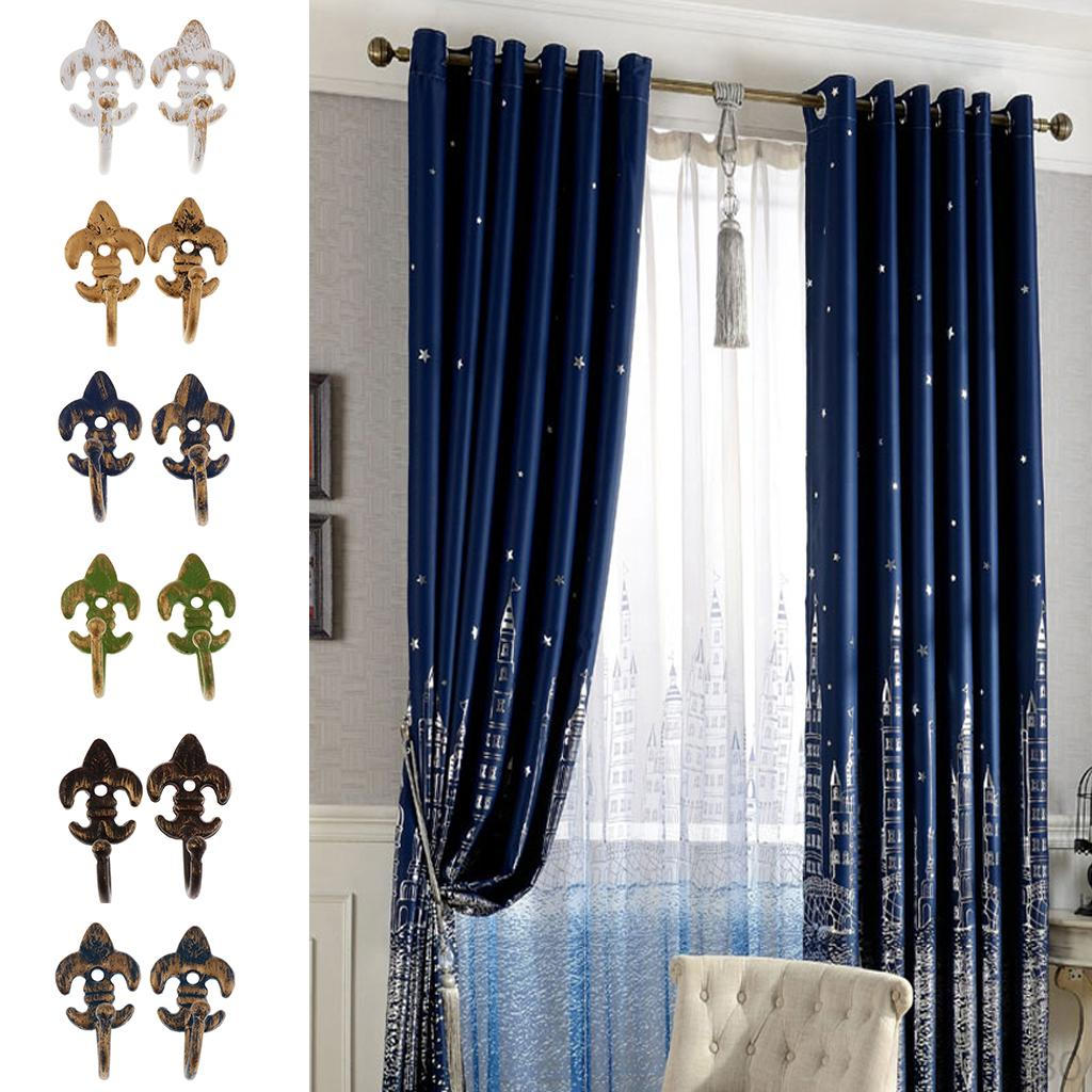 2 Pieces Sliding Hooks For Curtains Alzapaños Decorative Collection Bedroom Retention Elegant