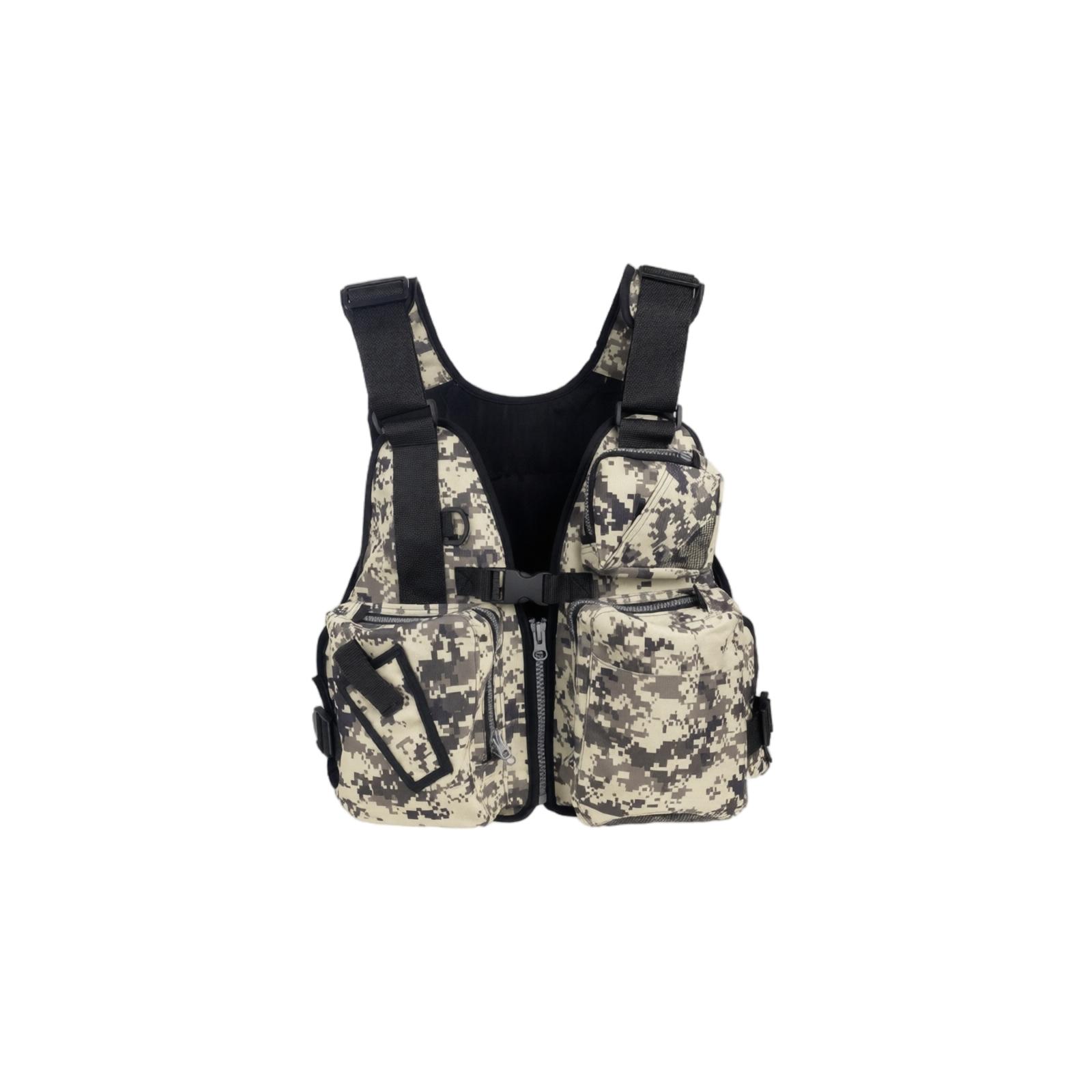 

Portable Foldable Life Jacket with Reflective Back Pockets Adjustable Size Safety Vest with Whistle for Water Activities one size