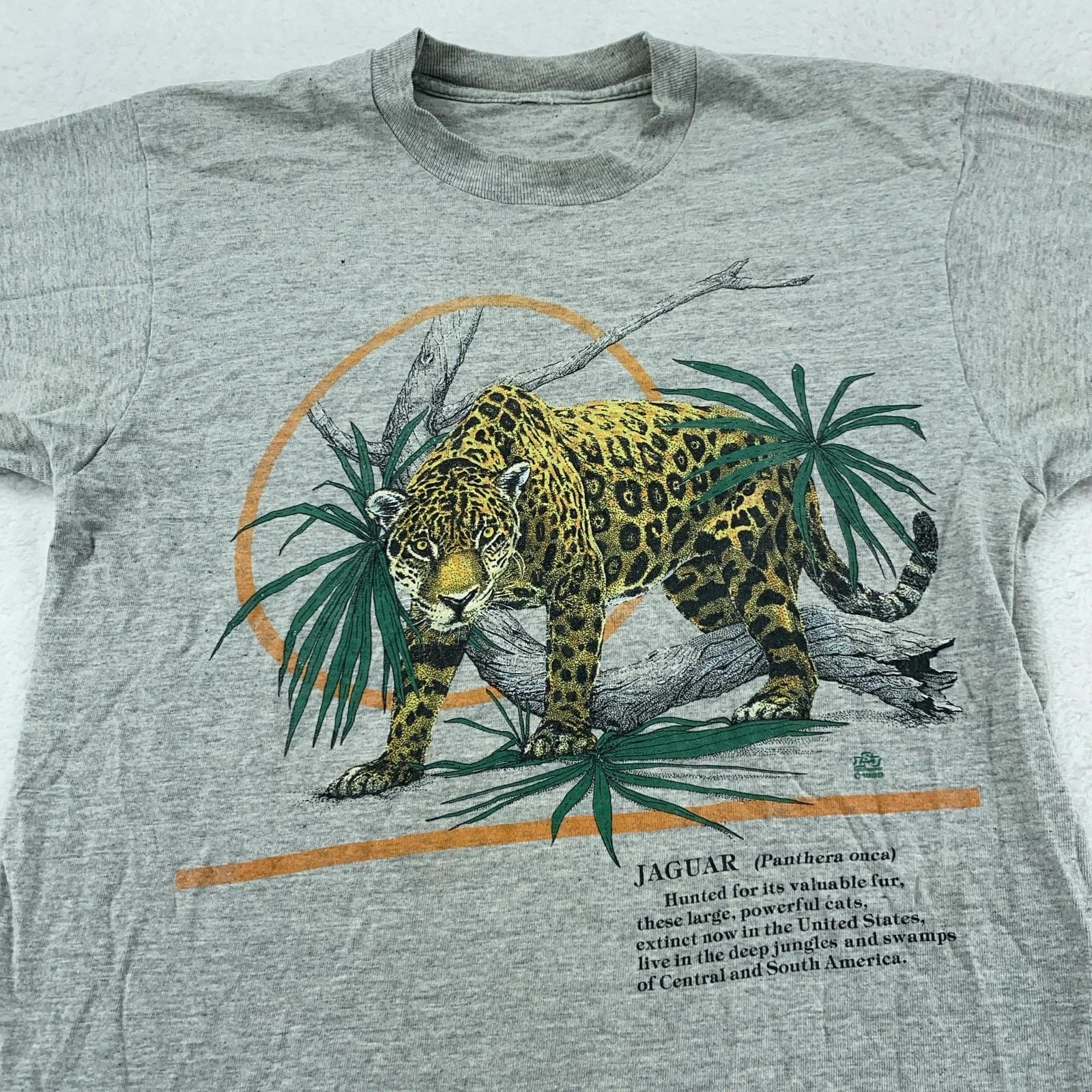 

Vintage Jaguar Wilderness Collection Shirt Mens Small Animal Nature Tee 90s S