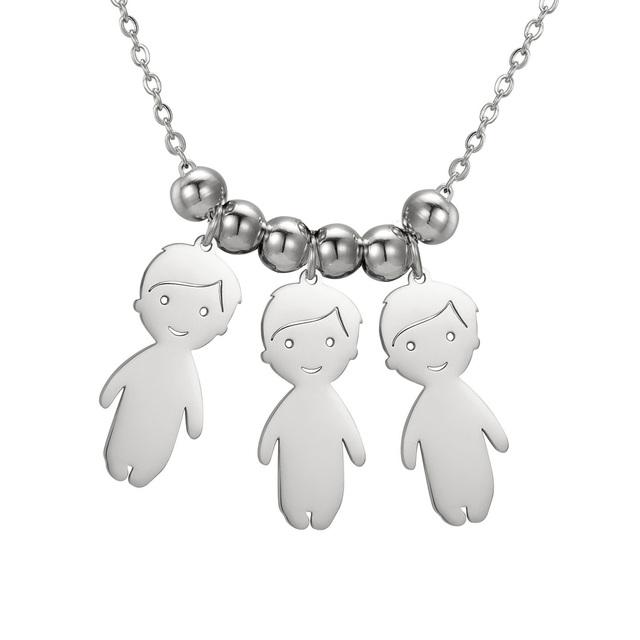 Lemegeton Collana con Ciondolo Personalizzato su Misura Nome di Famiglia Bambino Bambina Bambini per Donna Uomo Bambino Nome Data Inciso Gioielli Regalo