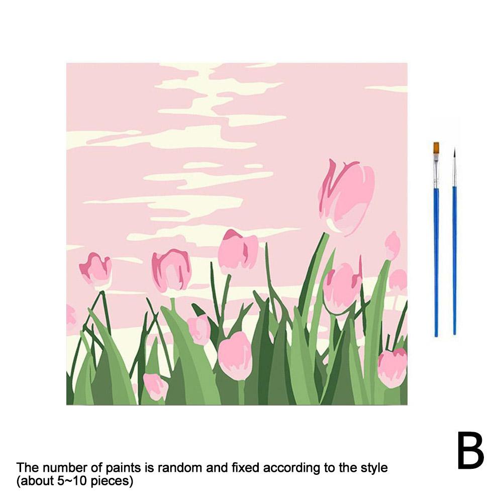 DIY Digital Oil Painting For Rose Flower Hand Painted Oil Painting Coloring by Numbers Acrylic Drawing Modern Wall Home Decor