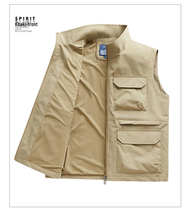 Plus Size Outdoor Fishing Photography Vest with Logo Print
