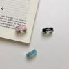 Women's Luxury Enamel Drip Oil Letter Ring with Diamonds