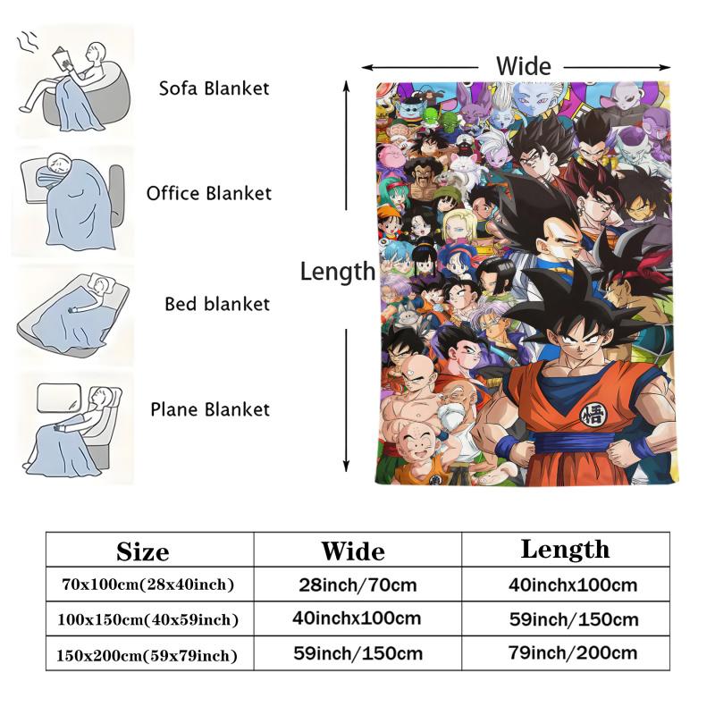 Heißes Japan Anime Dragon Ball Decke Cartoon Weiche Flanelldecke für Betten Schlafzimmer Sofa Picknick, Überwurfdecke Outdoor Freizeit Geschenk