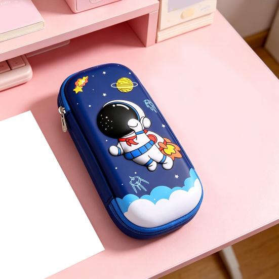 Pencil Case Space-Themed Design Large Capacity Extra Large Pencil Pouch Multiple Compartments Smooth Zipper Stationery Organizer