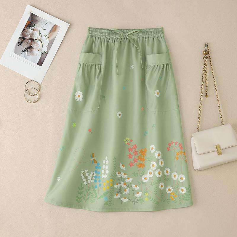 ZANZEA Women Summer Elastic Waist Loose Casual Floral Print Skirts