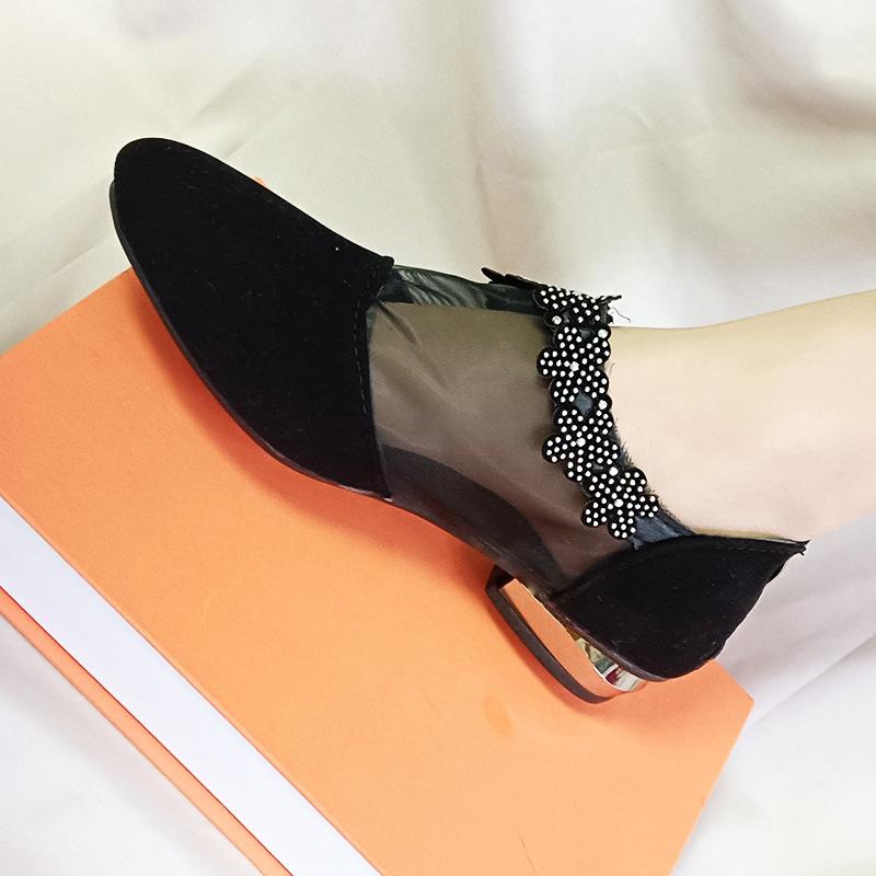 Sandals, Women's Mesh Mother Shoes, Low-heeled Flat-soled Bag Head Single Shoes, Women's 35-42 Large-size Shoes