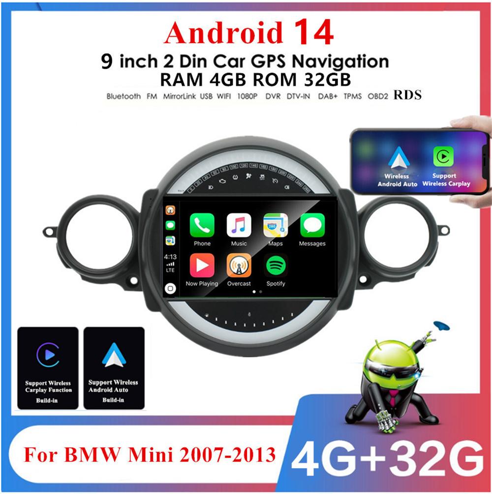 9'' w/Carplay Android Car Stereo Radio GPS For BMW Mini Cooper R56 R60 2007-2013