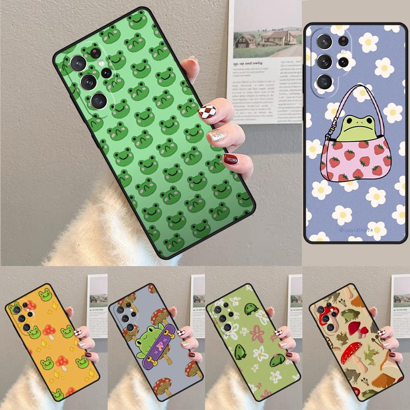 Minzgrün Der Frosch Pilz Silikon Handyhülle Für Samsung Galaxy note 10 pro S26 S25 S24 S23 S22 S21 Plus S25Ultra Capa Cover