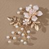 Handmade Flower Hair Clip with Alloy, Pearl and Drip Oil - Bridal Wedding Headwear Accessory